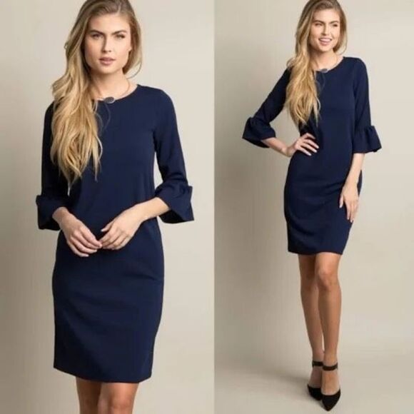 Boden Lavinia Point bell sleeve knit size 4 royalcore dress - Picture 1 of 4